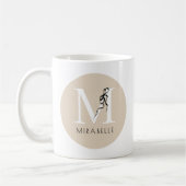 Brawn Elegant Black Bow Chic Initial Niedlich Mono Kaffeetasse (Links)