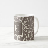 Brawn Elegant Blühe Monogramm-Tasse Kaffeetasse (VorderseiteRechts)