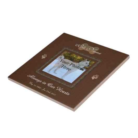 Brawn Elegant Dog oder Cat Memorial Fliese (Seite)