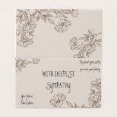 Brawn Elegant Floral Folded Sympathy Card (Außenseite Aufgefaltet)