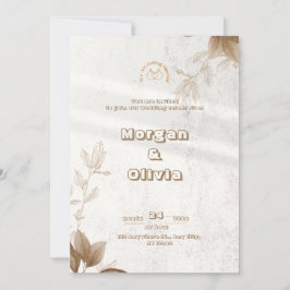 Brawn Elegant Floral Wedding Einladung