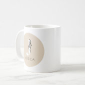 Brawn Elegant Initial Girly Feminine Chic Monogram Kaffeetasse (Vorderseite Links)