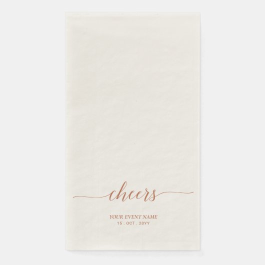 Brawn Elegant Script Lettering Cheers Fall Event Serviette (Vorderseite)