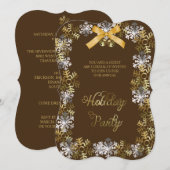Brawn Elegante Snowflake Corporate Party Einladung (Vorne/Hinten)