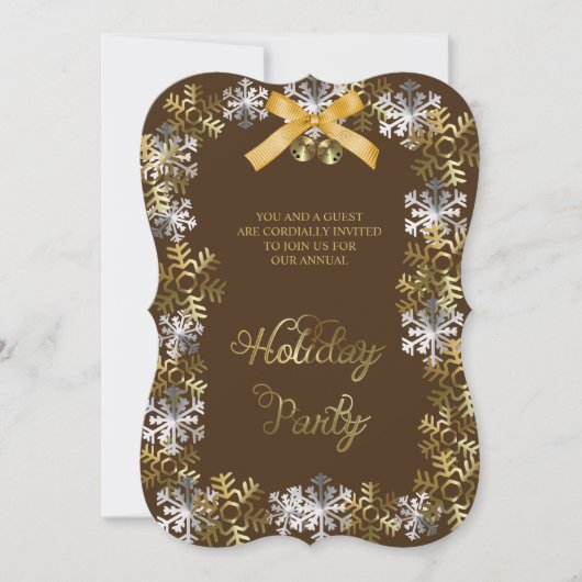 Brawn Elegante Snowflake Corporate Party Einladung (Vorderseite)