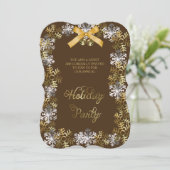 Brawn Elegante Snowflake Corporate Party Einladung (Stehend Vorderseite)