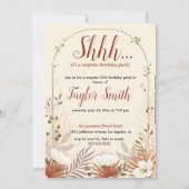 Brawn elegantes Party Floral Überraschung Einladun Einladung (Vorderseite)