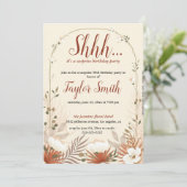 Brawn elegantes Party Floral Überraschung Einladun Einladung (Stehend Vorderseite)