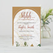 Brawn elegantes Party Floral Überraschung Einladun Einladung (Stehend Vorderseite)