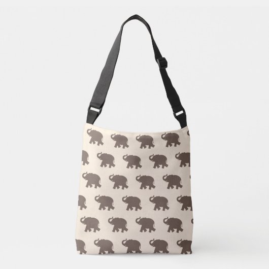 Brawn Elephant Pattern auf Elfenbein Tragetaschen Mit Langen Trägern (Vorderseite)