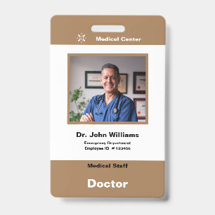 Brawn Employee Foto Company Logo und Strichcode Ausweis