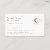 Brawn Energy Healing Sun Moon Spiritual Visitenkarte (Rückseite)