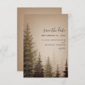 Brawn Evergreen Trees Wedding rettet das Datum Save The Date (Vorne/Hinten)
