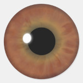 Brawn Eye Iris Cooles Eyeball Custom Round Sticker (Vorderseite)