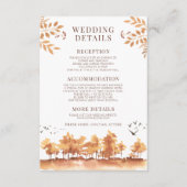 Brawn Fall Herbst-Bäume Hochzeitsdetails Karten (Vorderseite)