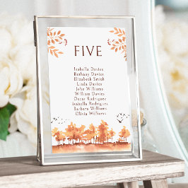 Brawn Fall Landscape Trees Hochzeiten Tischnummern