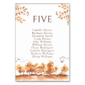 Brawn Fall Landscape Trees Hochzeiten Tischnummern (Vorderseite)