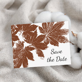 Brawn Fall Leaf Briefmarke Hochzeit speichern das  Ankündigungspostkarte