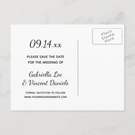 Brawn Fall Leaf Briefmarke Hochzeit speichern das Ankündigungspostkarte (Rückseite)