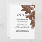 Brawn Fall Leaf Briefmarke Hochzeit speichern das  Save The Date (Vorderseite)
