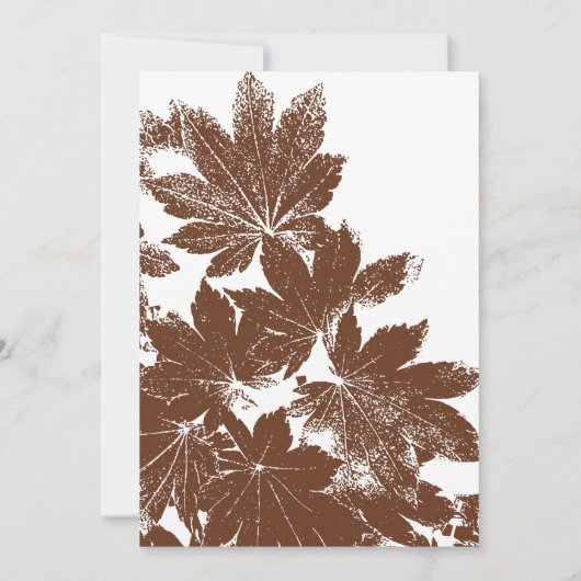 Brawn Fall Leaf Briefmarke Hochzeit speichern das  Save The Date (Rückseite)