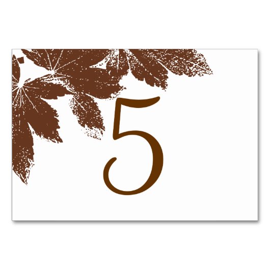 Brawn Fall Leaf Briefmarke Tischnummern (Rückseite)