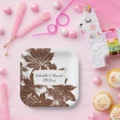 Brawn Fall Maple Leaf Briefmarke Hochzeit Pappteller (Party)