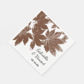 Brawn Fall Maple Leaf Briefmarke Hochzeit Serviette (Ecke)