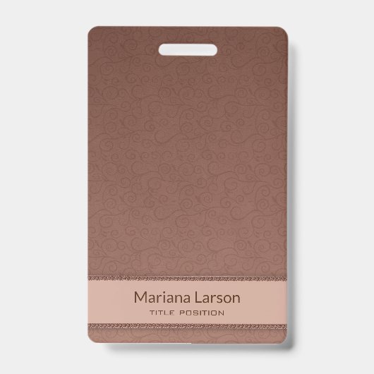 Brawn Floral Damask Muster Ausweis (Vorderseite)