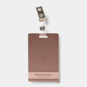 Brawn Floral Damask Muster Ausweis (Rückseite mit Clip)