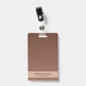 Brawn Floral Damask Muster Ausweis (Vorderseite mit Clip)