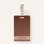 Brawn Floral Damask Muster Ausweis (Rückseite mit Klammer)