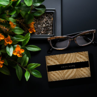 Brawn Floral Ornament Gold Lace Black Vip Visitenkarte