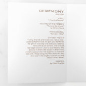 Brawn Formal Rose Floral Trifold Wedding Programm (Innen Erste Seite)