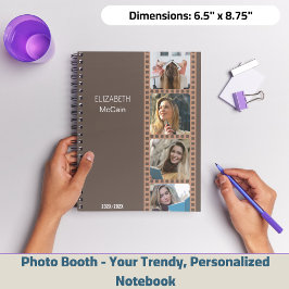 Brawn Foto Booth - Trendy Modern Personalisiert Notizblock