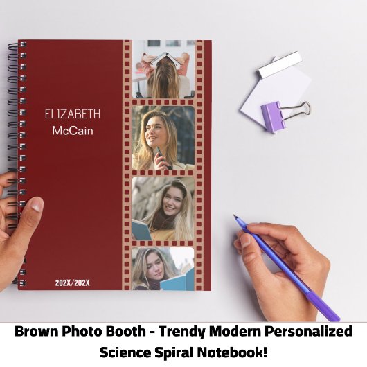 Brawn Foto Booth - Trendy Modern Personalisiert Notizblock