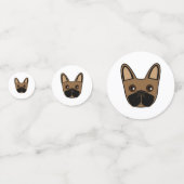 Brawn French Bulldog Face Table Confetti Konfetti (Vorderseiten)
