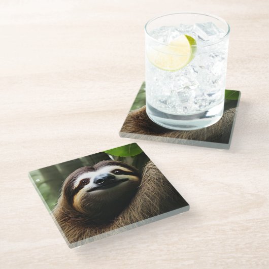 Brawn Fuzzy Sloth, Foto Block Glasuntersetzer (Schrägansicht)