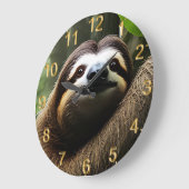 Brawn Fuzzy Sloth, Wall Clock Große Wanduhr (Winkel)