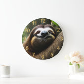 Brawn Fuzzy Sloth, Wall Clock Große Wanduhr (Zuhause)