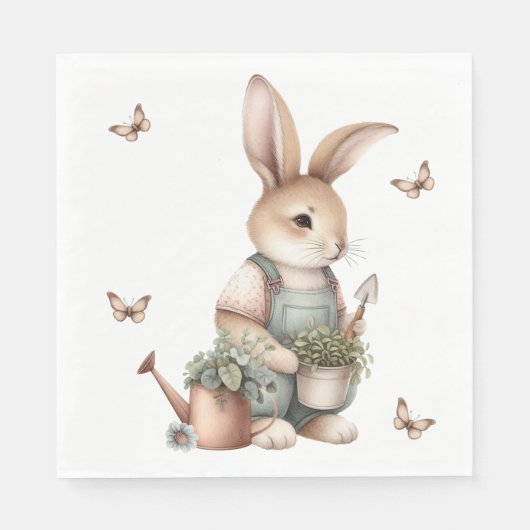 Brawn Garden Bunny im Grünen Serviette (Vorderseite)