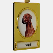 Brawn Geometric Dog Banner-Ornament Gold (Rechts)