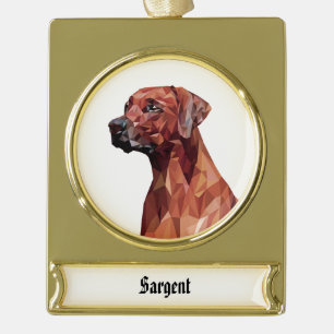 Brawn Geometric Dog Banner-Ornament Gold