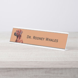 Brawn Geometric Dog Desk Name Plate Schreibtischnamensplakette
