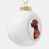 Brawn Geometric Dog Keramik Kugel-Ornament (Links)