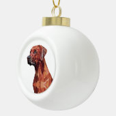 Brawn Geometric Dog Keramik Kugel-Ornament (Rechts)