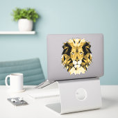 Brawn Geometric Lion Aufkleber (Laptop auf Schreibtisch)