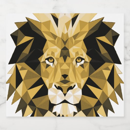 Brawn Geometric Lion Bierflaschenetikett (Einzelnes Label)