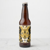 Brawn Geometric Lion Bierflaschenetikett (Vorderseite)