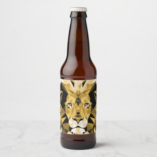 Brawn Geometric Lion Bierflaschenetikett (Vorderseite)